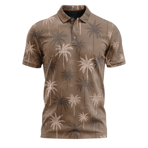 "Nucifera" Brown- OGA Men's Polo - Brown / Taupe