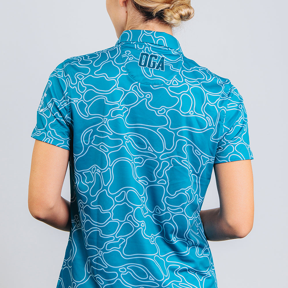 
                      
                        "Island Coral" Dark Teal - OGA Women's Polo - Dark Teal / Silver
                      
                    