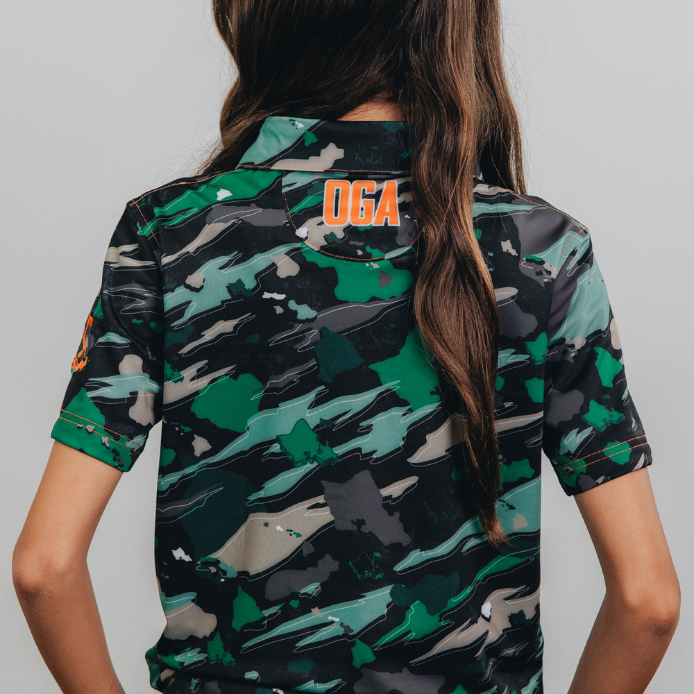 
                      
                        "Island Flow - Hunter Camo" - OGA Youth Polo - Dark Rainforest Camo
                      
                    
