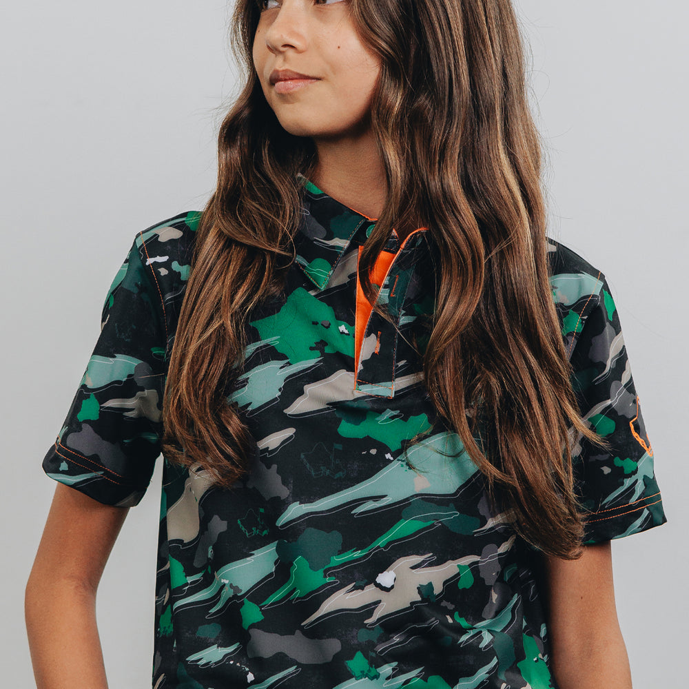 
                      
                        "Island Flow - Hunter Camo" - OGA Youth Polo - Dark Rainforest Camo
                      
                    