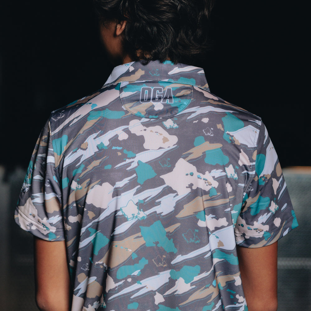 
                      
                        "Island Flow Camo" - OGA Youth Polo - Teal / Sand
                      
                    