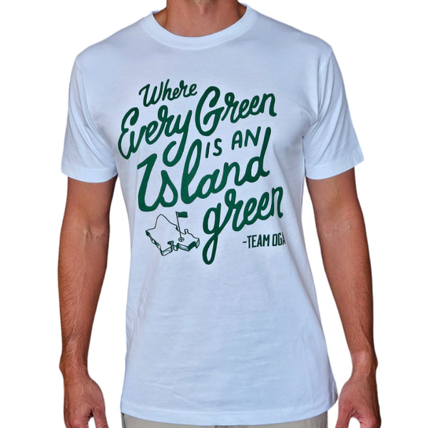 "Island Green" - OGA Unisex Graphic Tee - Haupia White