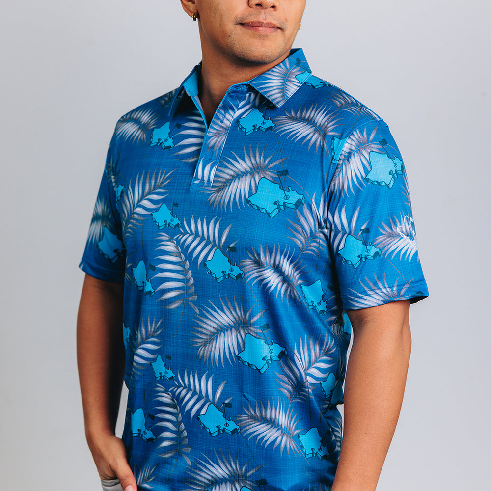 "It's About Time" Faded Denim - OGA Men's Polo - Denim Blue / Gray