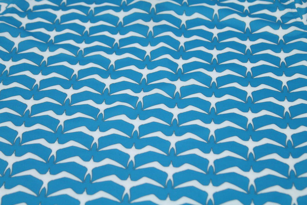 "Iwa Flock" Ocean Cloud- OGA Men's Polo - Blue / White