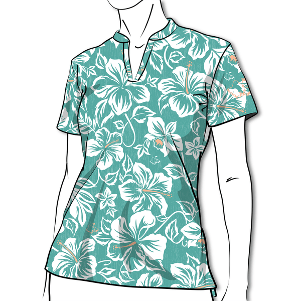 "Jade Bloom" - OGA Ladies Polo - Jade Green