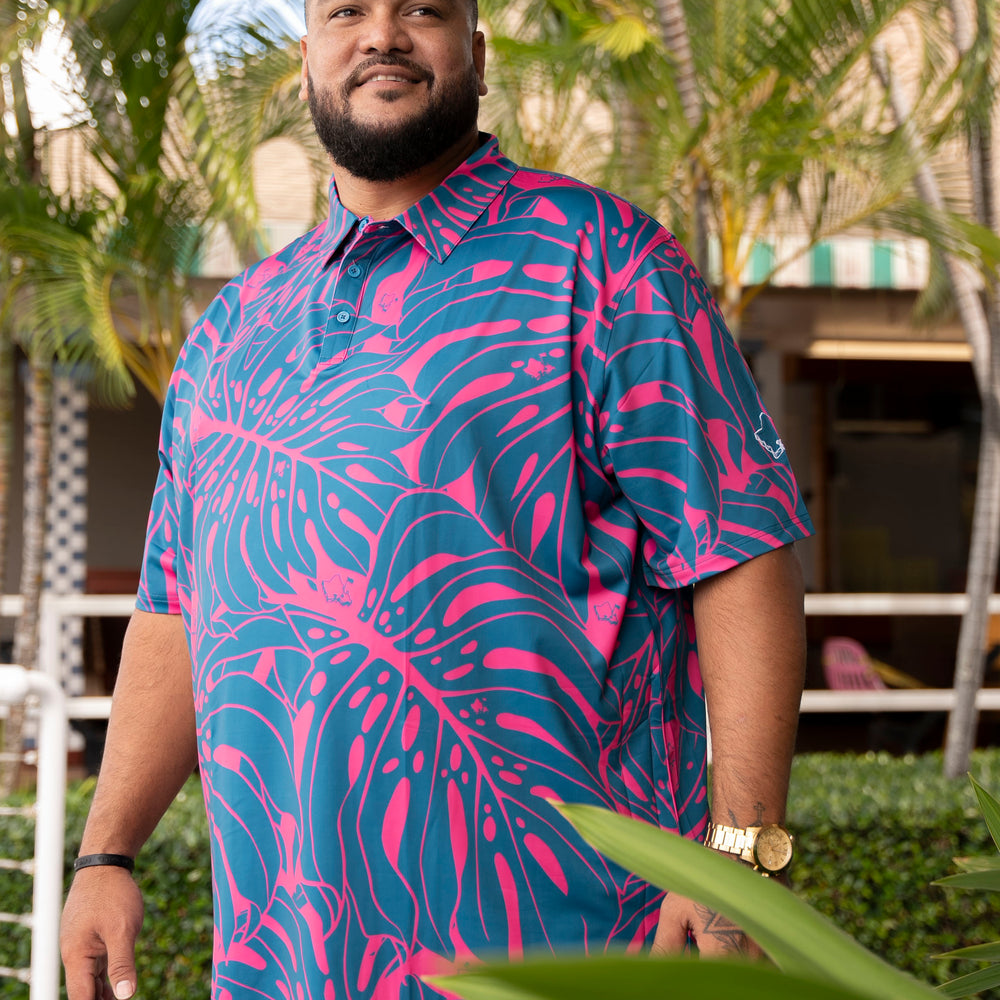 
                      
                        "Monstera 2-0" Contrast 2 - OGA Men's Polo - Royal / Pink
                      
                    