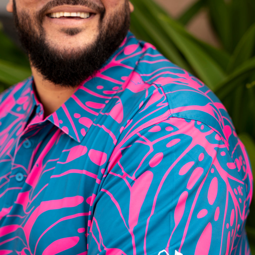 
                      
                        "Monstera 2-0" Contrast 2 - OGA Men's Polo - Royal / Pink
                      
                    