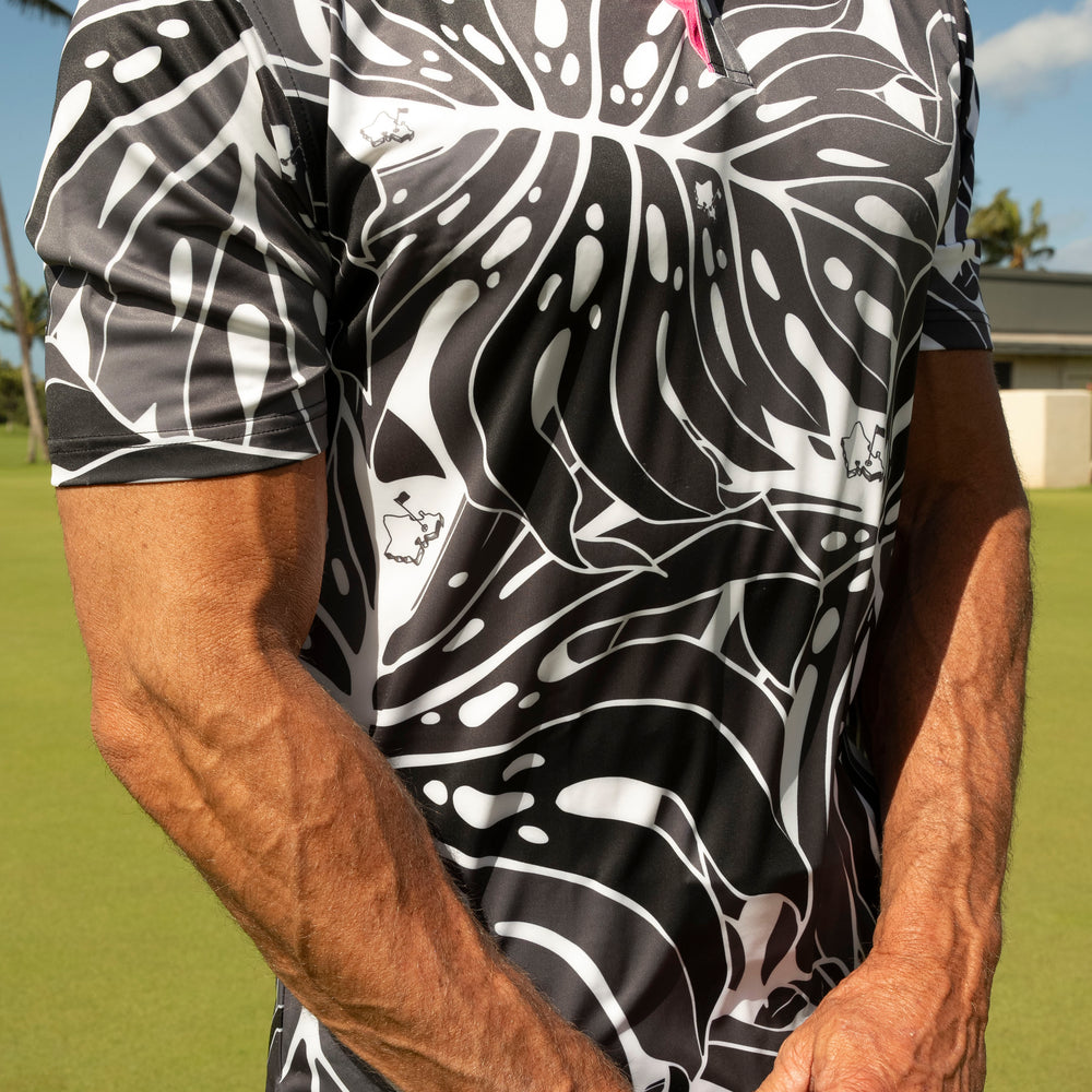 
                      
                        "Monstera 2-0" Zebra Pop - OGA Men's Polo - Black / White
                      
                    