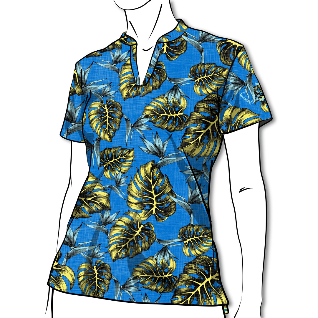 "Jungle" Blue Butter - OGA Women's Polo - Blues and Butter