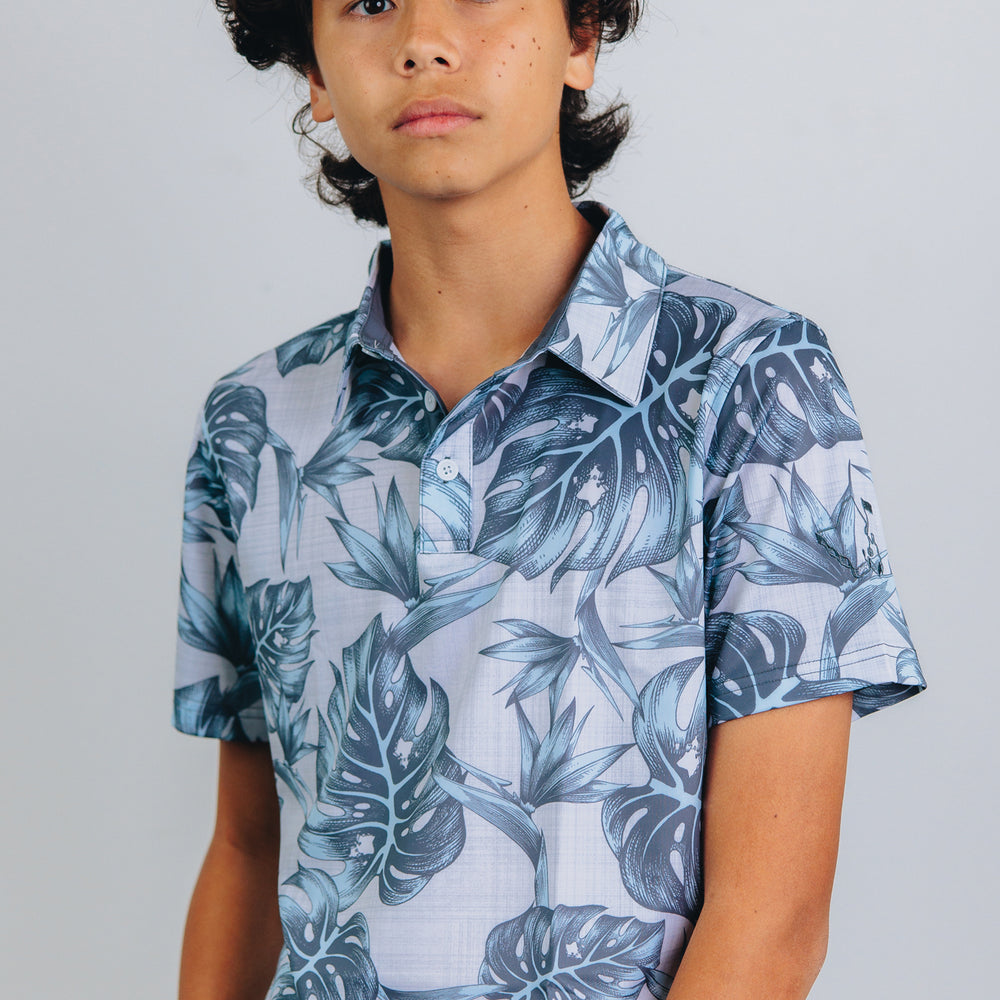 "Jungle" Haupia Gray - OGA Youth Polo - Haupia / Cool Gray