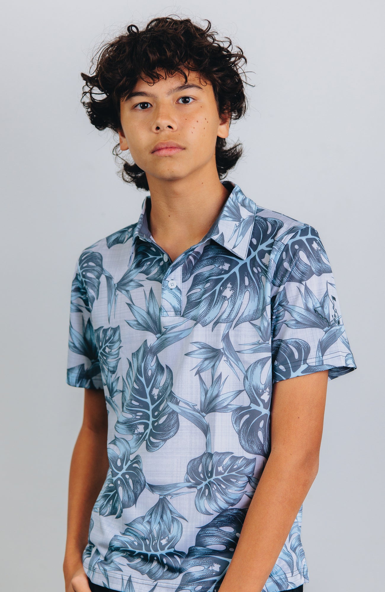"Jungle" Haupia Gray - OGA Youth Polo - Haupia / Cool Gray