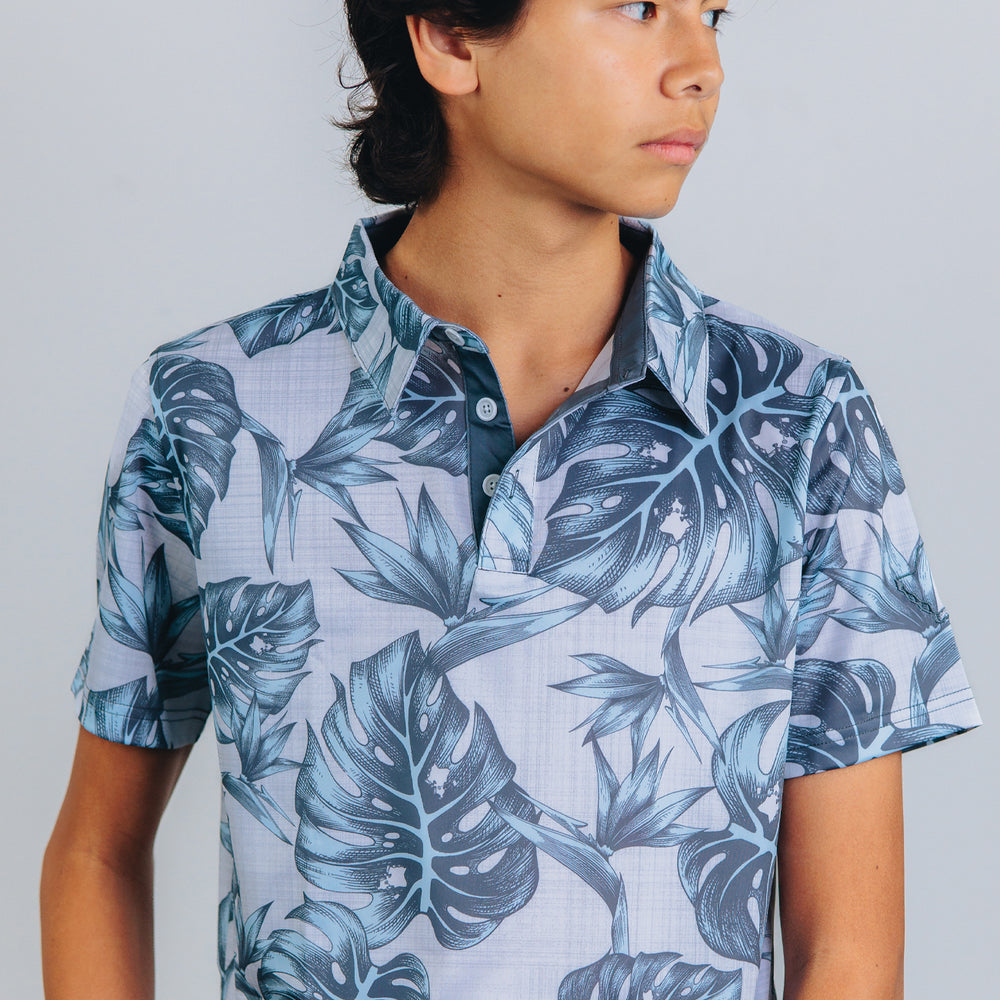 "Jungle" Haupia Gray - OGA Youth Polo - Haupia / Cool Gray