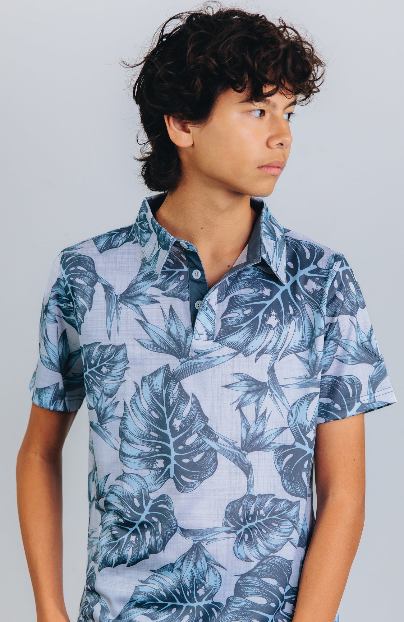 "Jungle" Haupia Gray - OGA Youth Polo - Haupia / Cool Gray