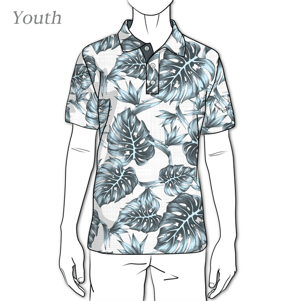 "Jungle" Haupia Gray - OGA Youth Polo - Haupia / Cool Gray
