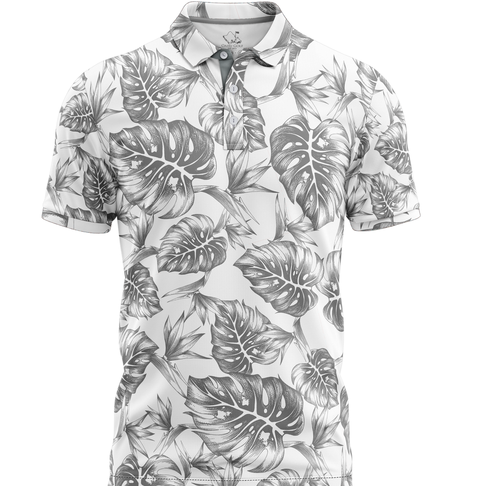 "Jungle" Haupia Shade - OGA Men's Polo - Haupia / Gray