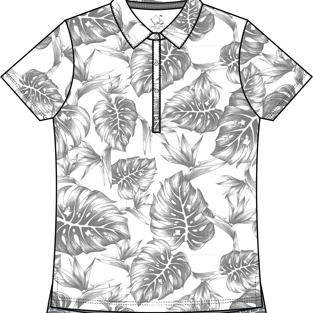 
                      
                        "Jungle" Haupia Shade - OGA Women's Polo - Haupia / Gray
                      
                    