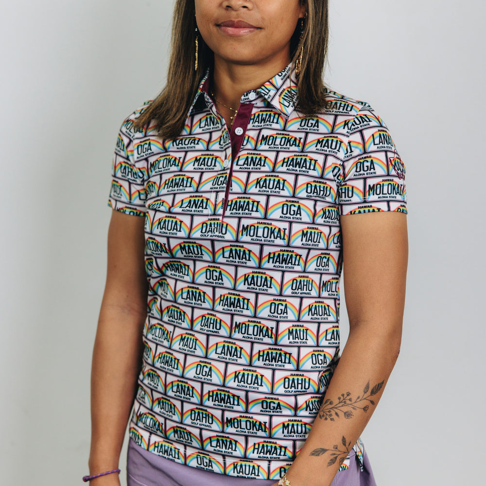 "License Plate" Decade - OGA Women's Polo - Multi