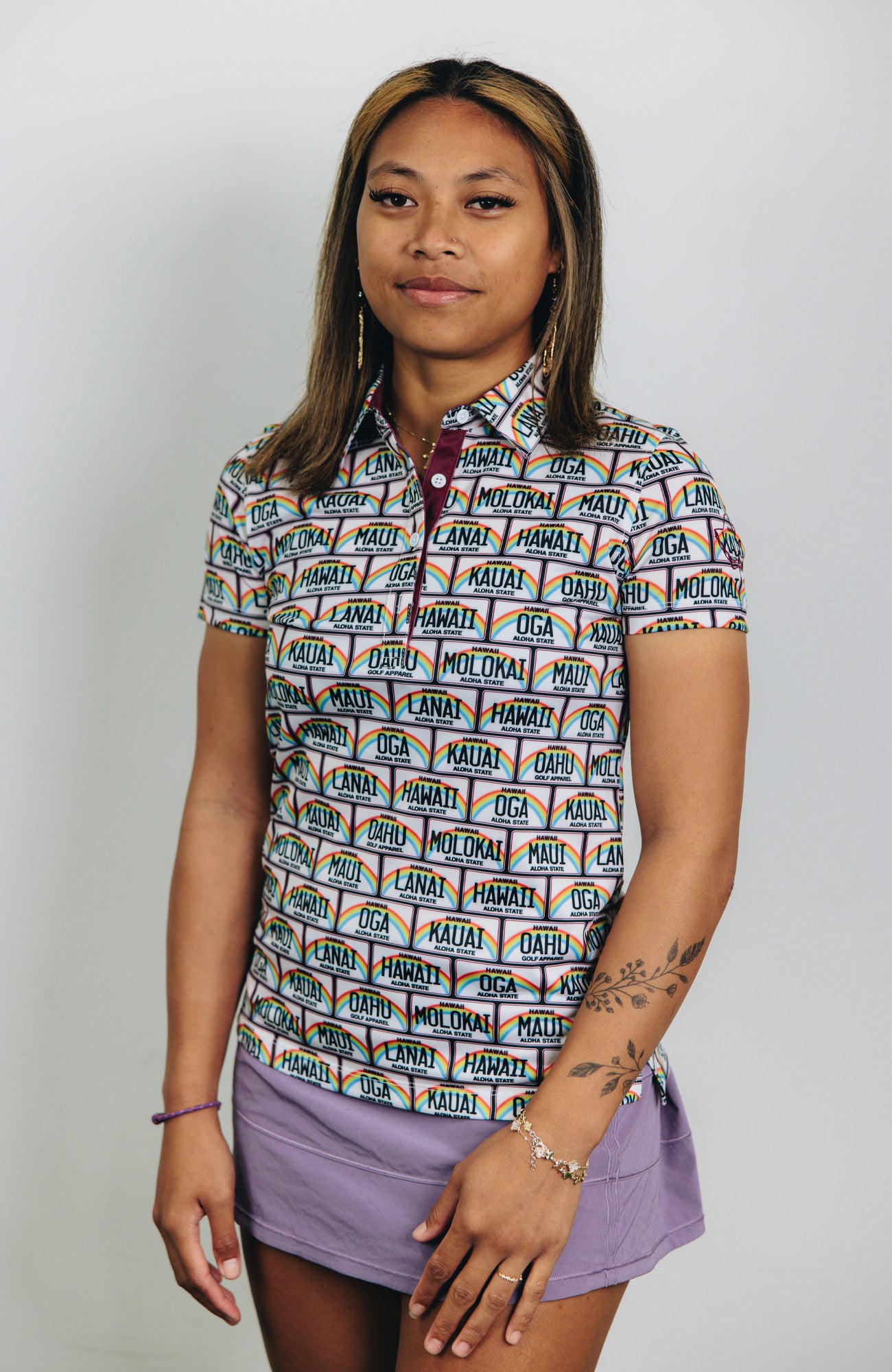 "License Plate" Decade - OGA Women's Polo - Multi