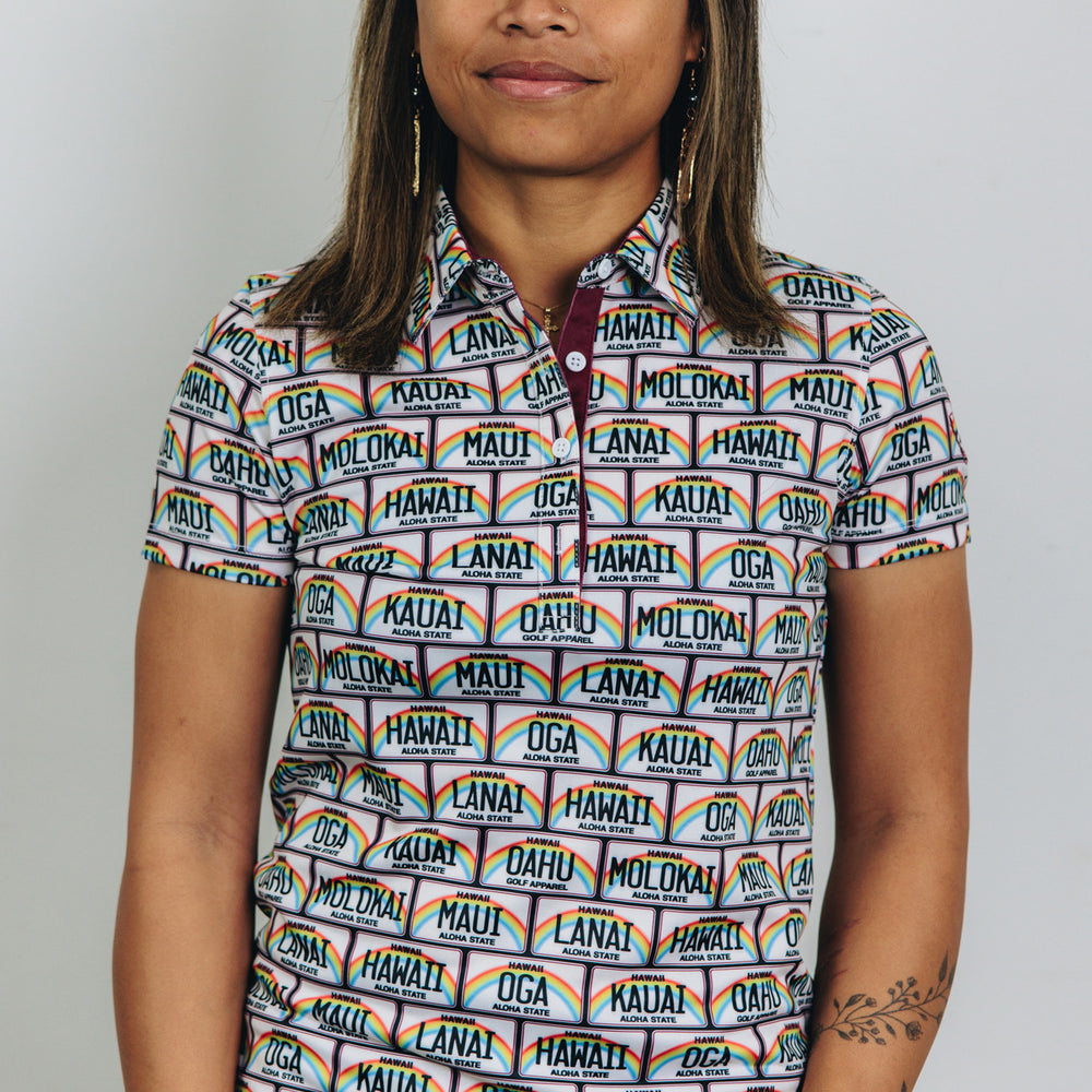 "License Plate" Decade - OGA Women's Polo - Multi