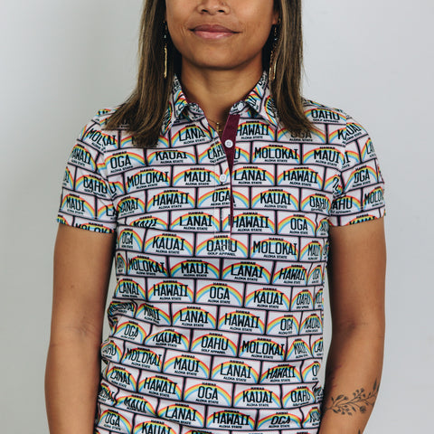 "License Plate" Decade - OGA Women's Polo - Multi