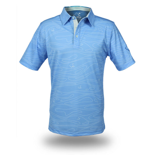 "Liquid Ice Blue" - OGA Men's Polo - Icy Blue