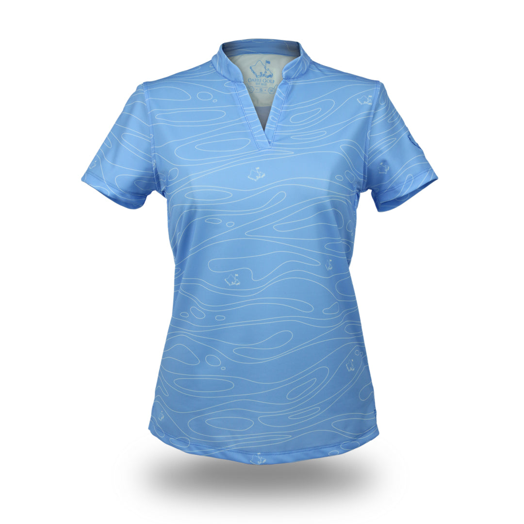 "Liquid Ice Blue" - OGA Ladies Polo - Icy Blue