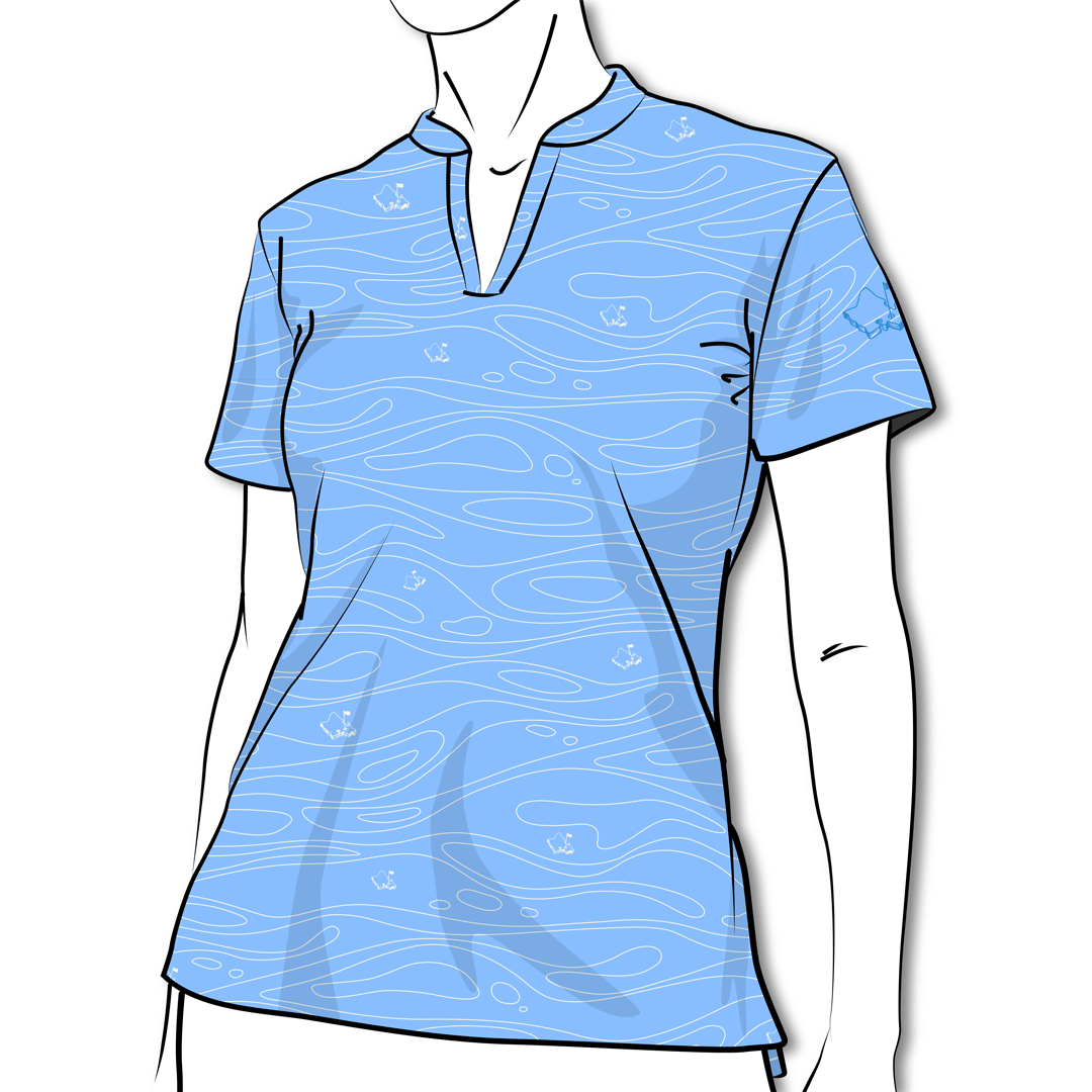 "Liquid Ice Blue" - OGA Ladies Polo - Icy Blue