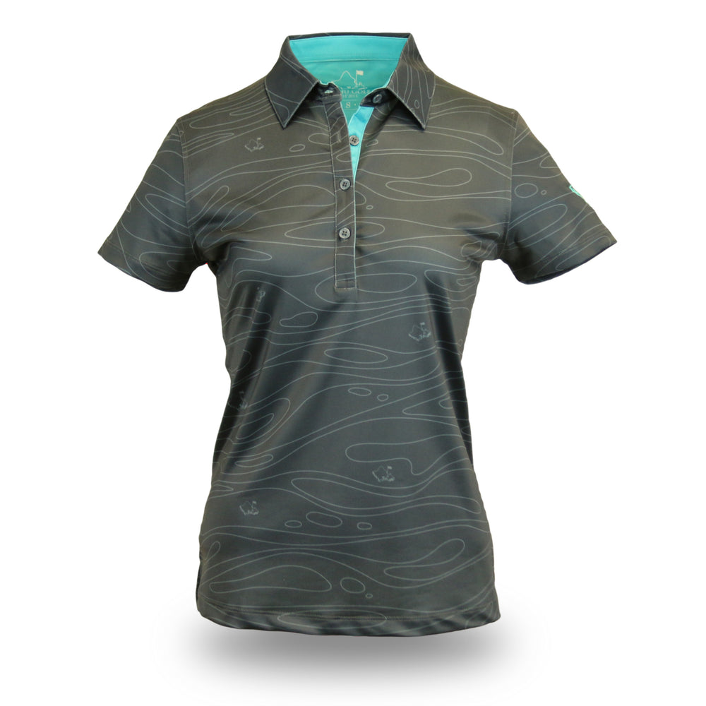 "Liquid Onyx" - OGA Collared Women's Polo - Onyx Black