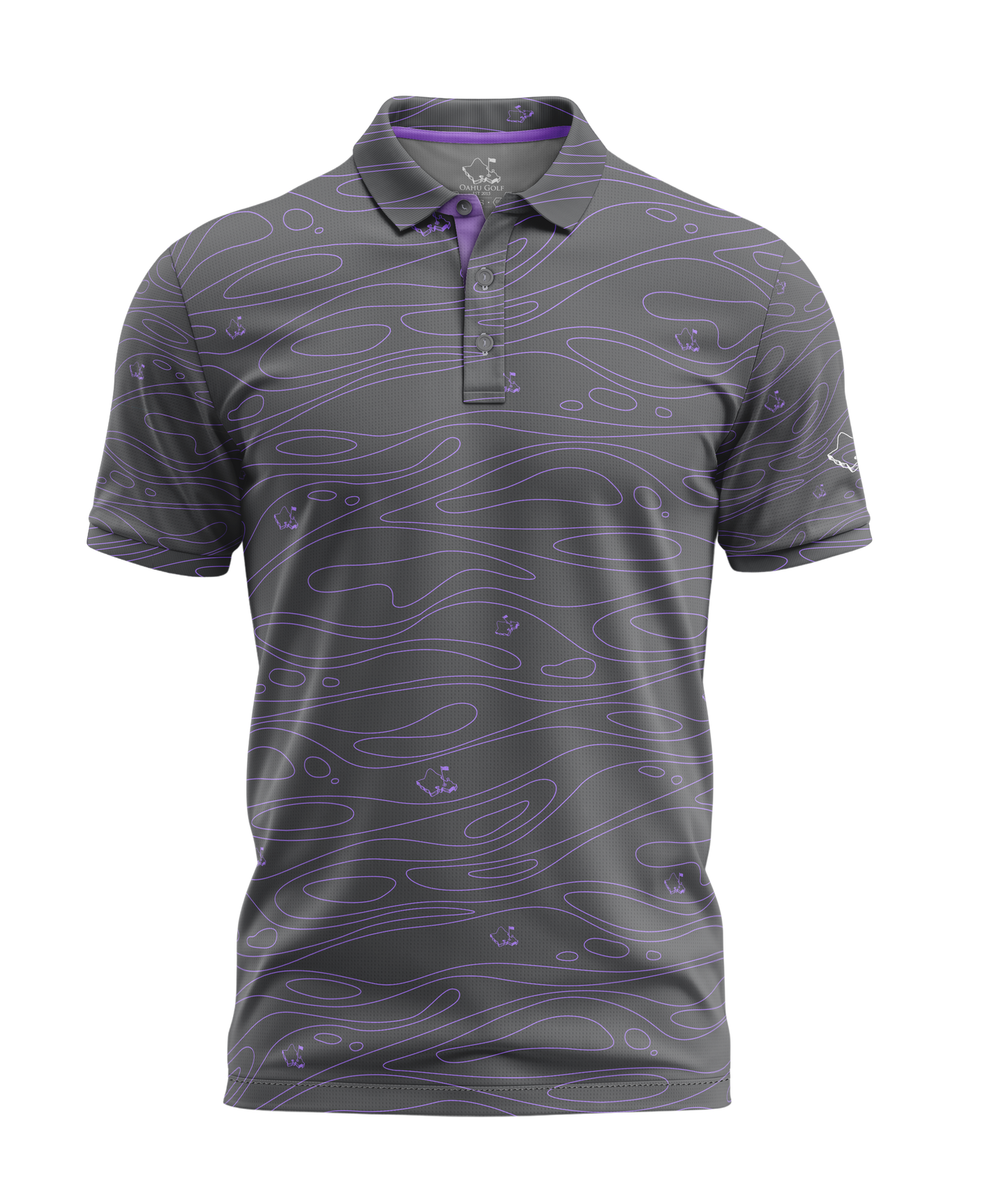 "Liquid" Steel Ube - OGA Men's Polo - Steel Gray / Ube