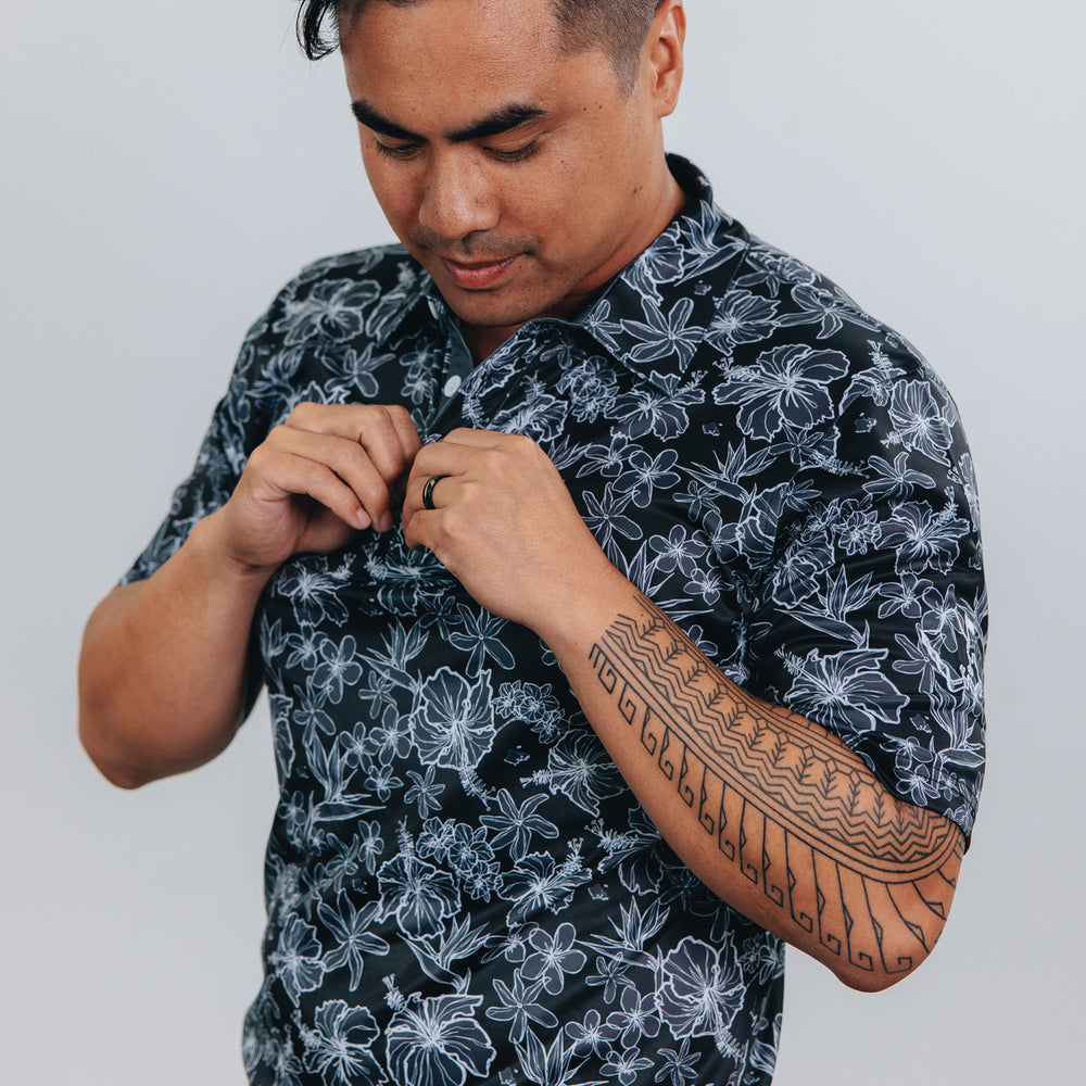 
                      
                        "Small Kine Sketchy Onyx" - OGA Men's Polo - Onyx Black
                      
                    