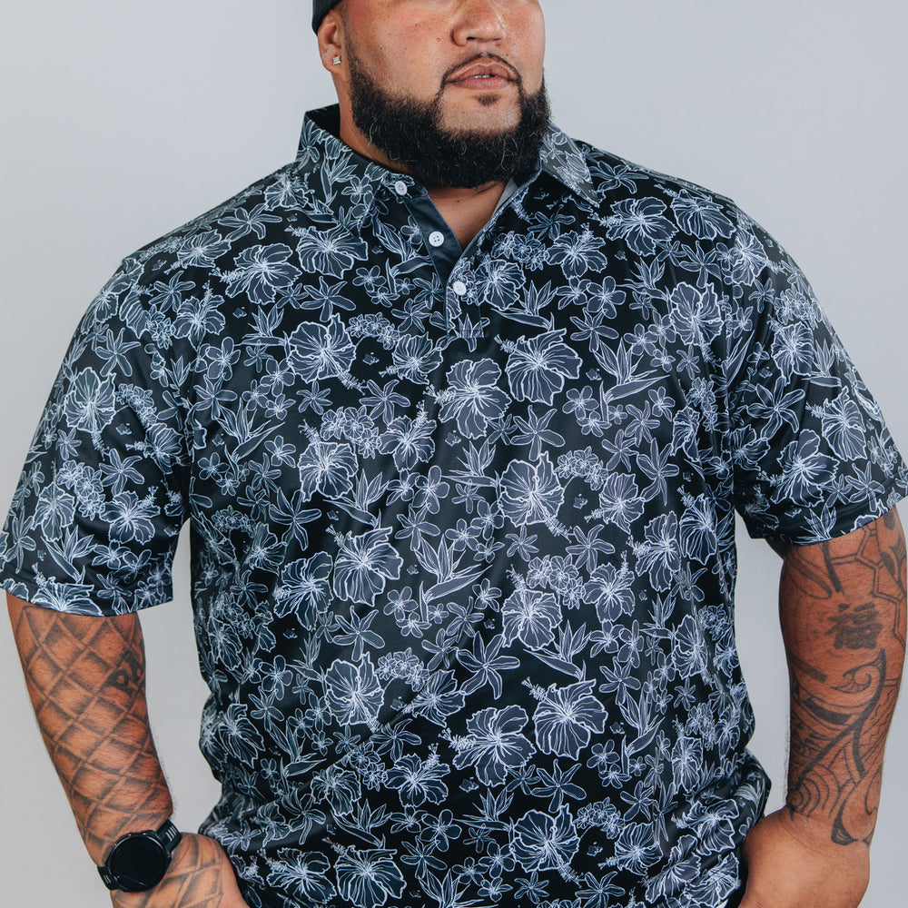 
                      
                        "Small Kine Sketchy Onyx" - OGA Men's Polo - Onyx Black
                      
                    