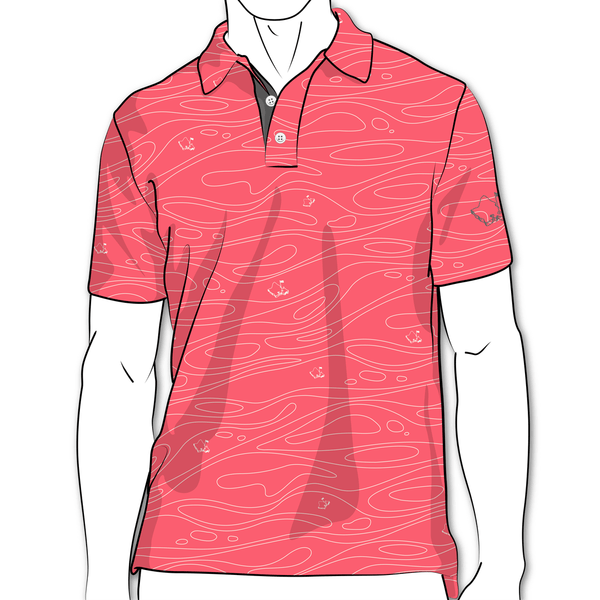 "Liquid Guava" - OGA Men's Polo - Pink Guava
