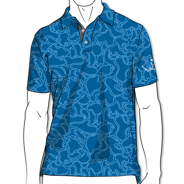 "Island Coral Makai Blues" - OGA Men's Polo - Blues