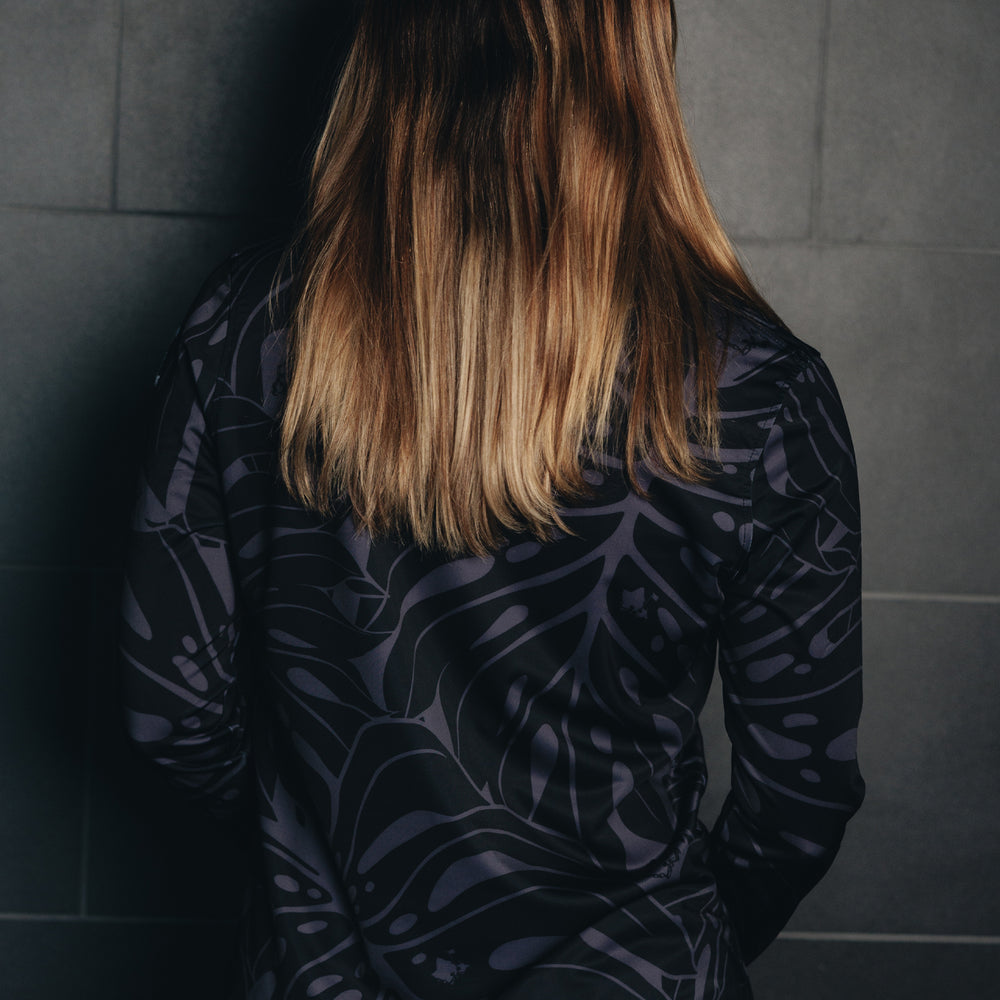 
                      
                        "Monstera 2.0" Obsidian Black - OGA Women's Long Sleeve Polo - Black
                      
                    
