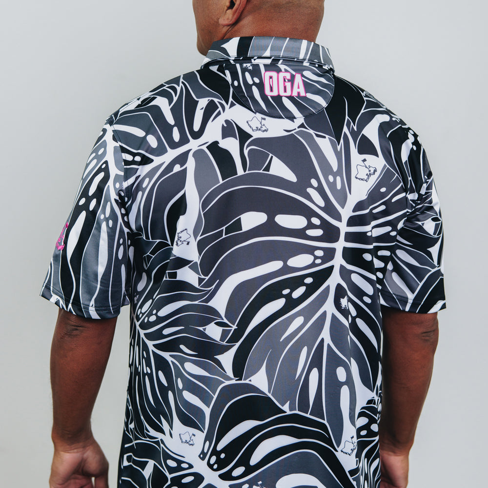 
                      
                        "Monstera 2-0" Zebra Pop - OGA Men's Polo - Black / White
                      
                    