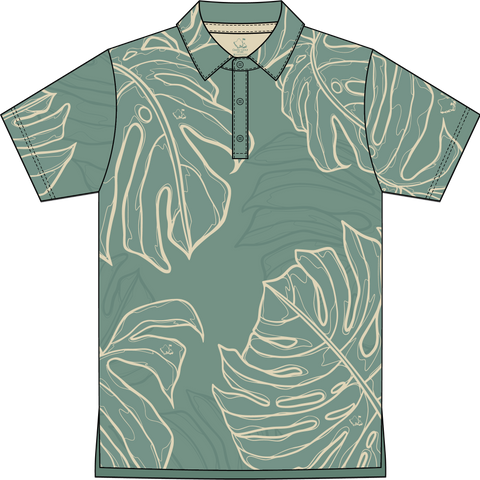 "Monstera Koncept" Seafoam Green - OGA Youth Polo - Seafoam Green