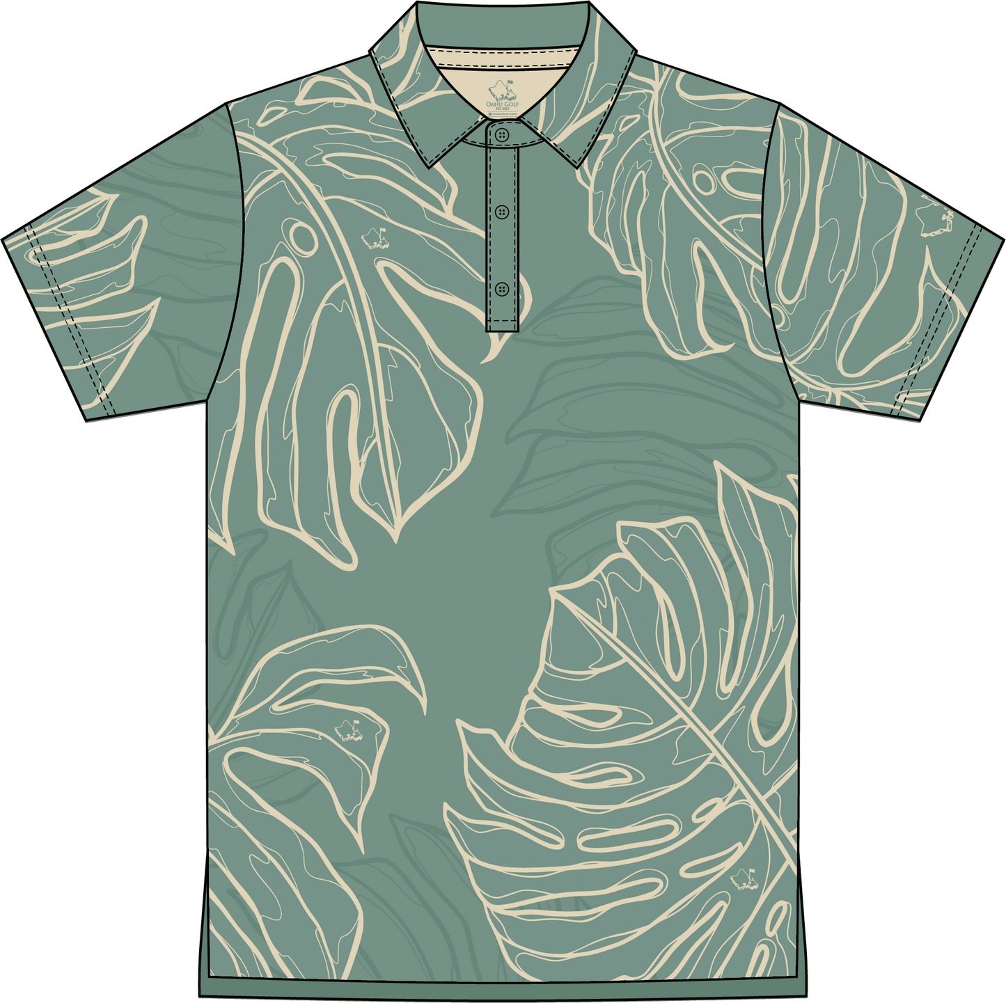 "Monstera Koncept" Seafoam Green - OGA Youth Polo - Seafoam Green