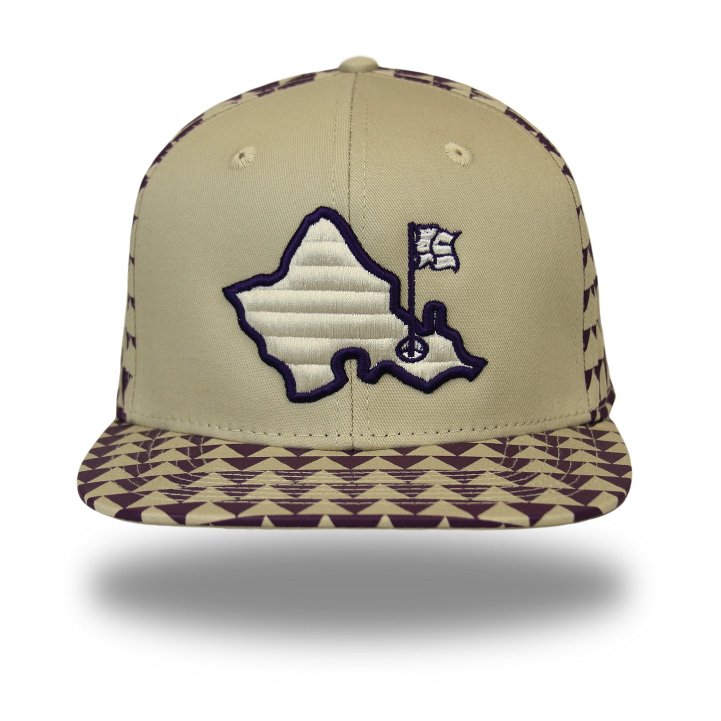 "Niho Mano" - 6 Panel Flatbill Snapback - Sand / Wine