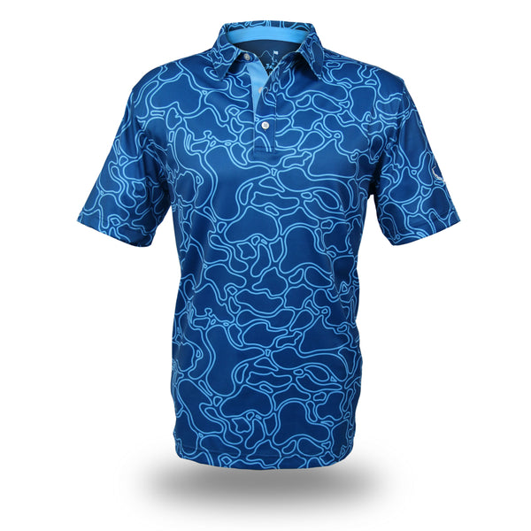 "Island Coral" - OGA Men's Polo - Makai Blues