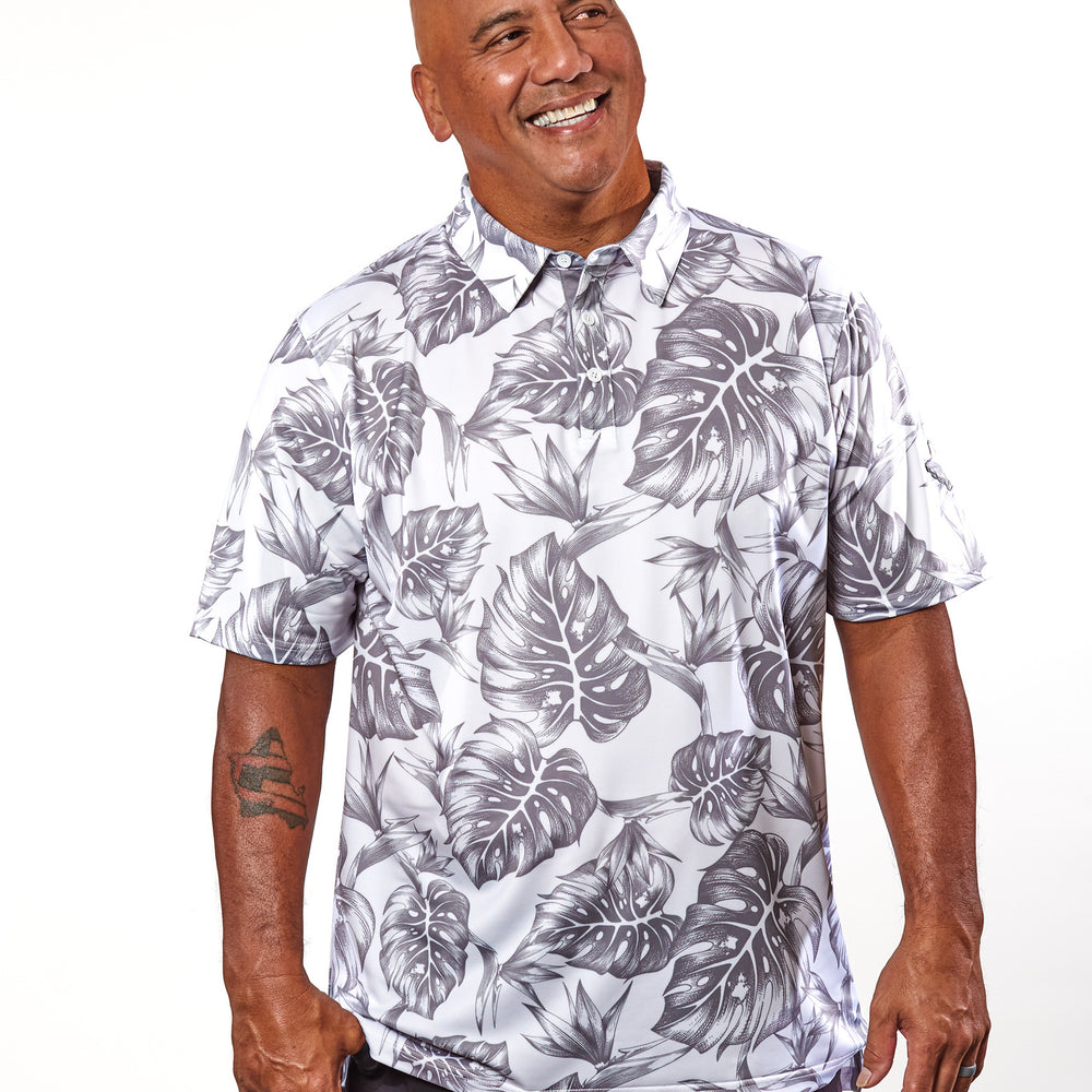 
                      
                        "Jungle" Haupia Shade - OGA Men's Polo - Haupia / Gray
                      
                    