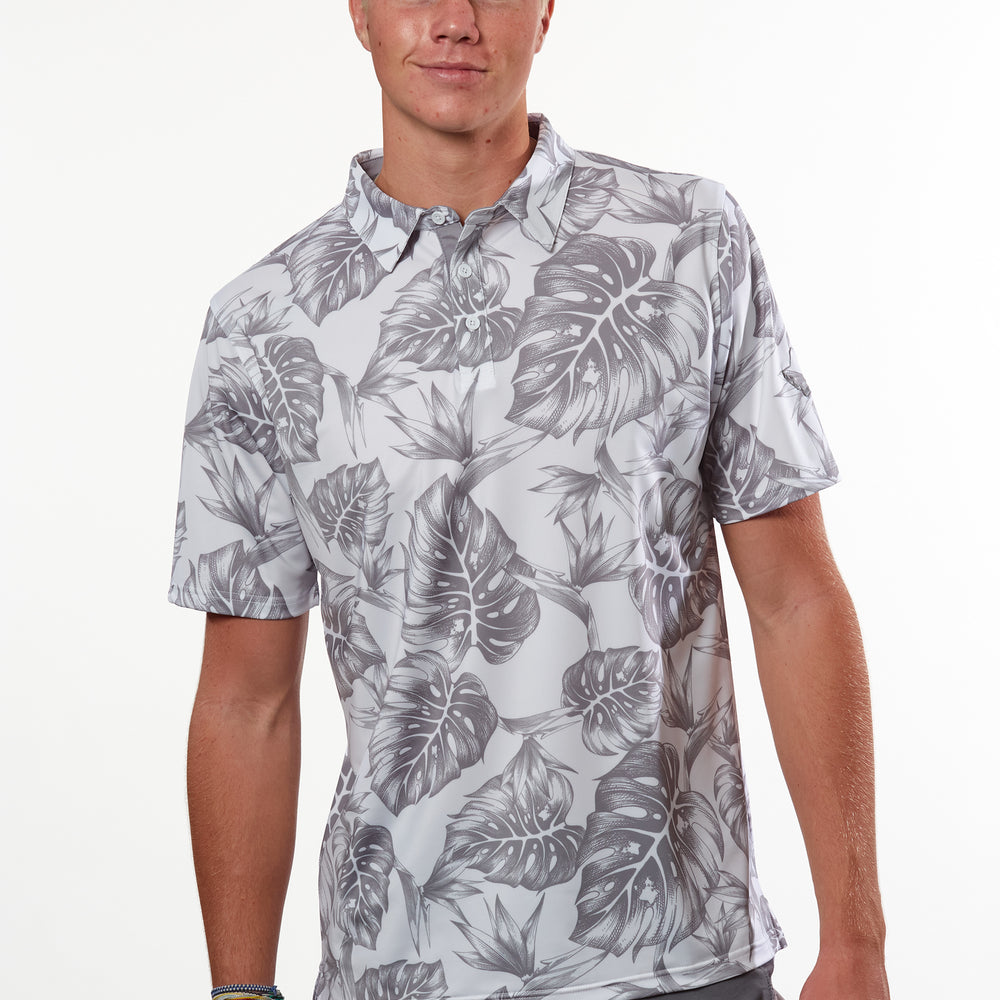 "Jungle" Haupia Shade - OGA Men's Polo - Haupia / Gray