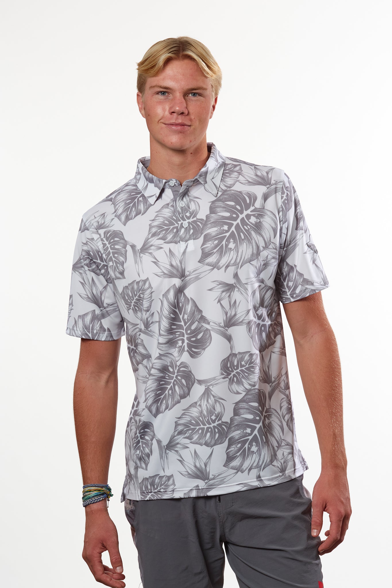 "Jungle" Haupia Shade - OGA Men's Polo - Haupia / Gray