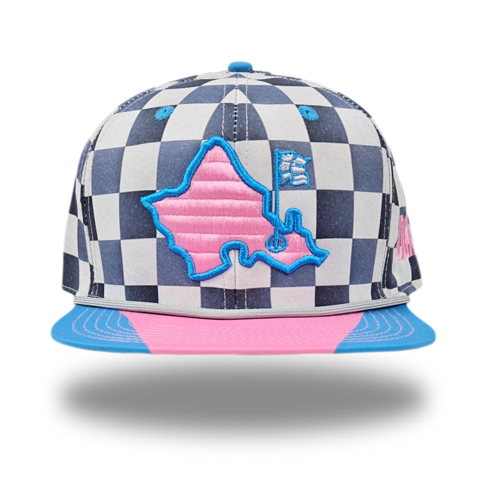 "OGA Checkers" - 6 Panel Flatbill Snapback - Checkers