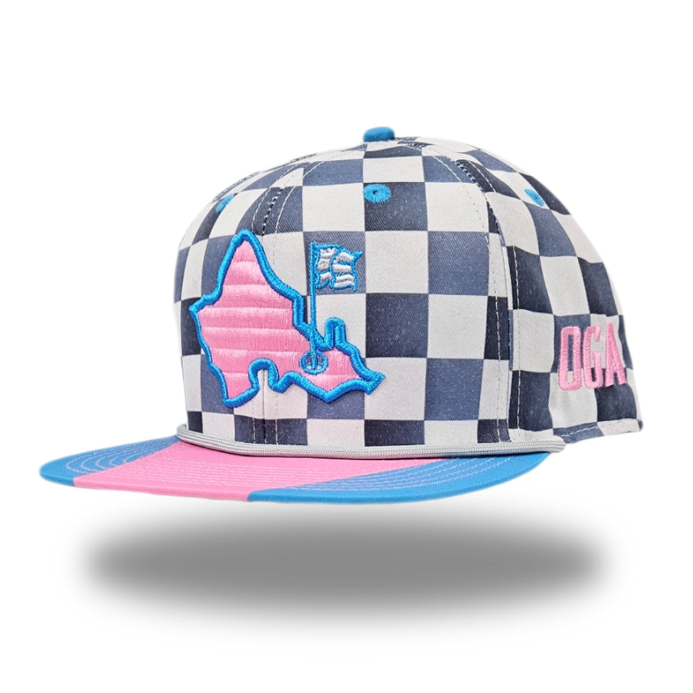 "OGA Checkers" - 6 Panel Flatbill Snapback - Checkers