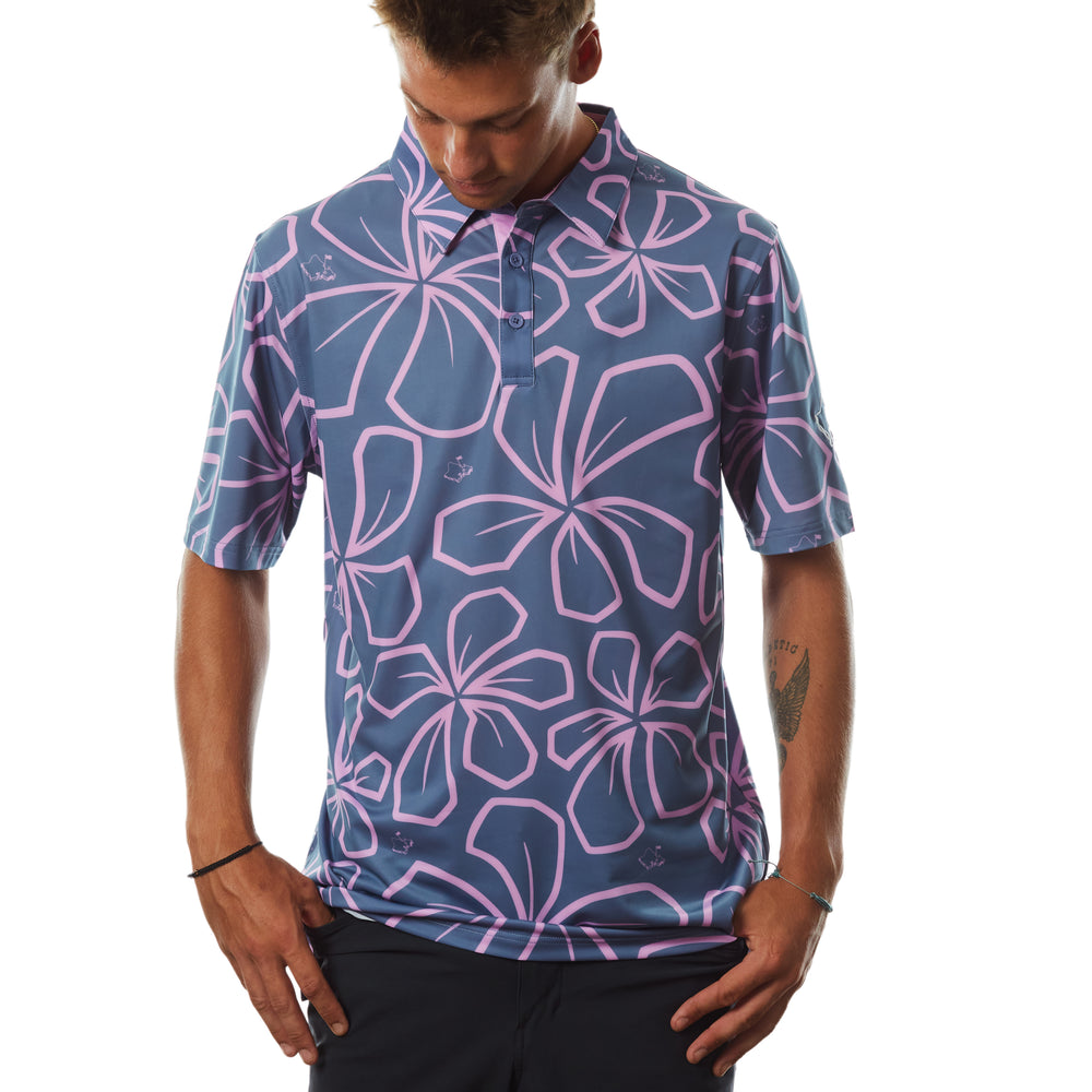 
                      
                        "Retro Plumeria" Rich Poi - OGA Men's Polo - Rich Poi / Mauve
                      
                    
