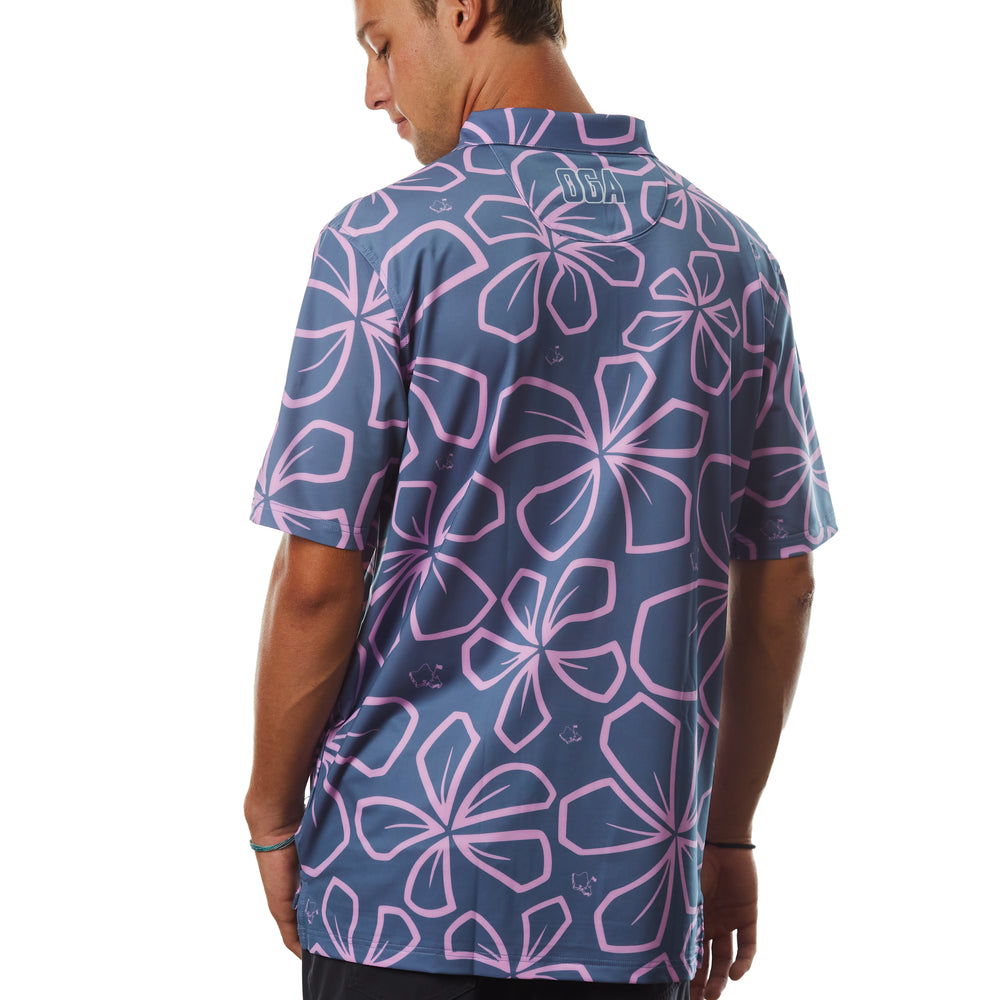 
                      
                        "Retro Plumeria" Rich Poi - OGA Men's Polo - Rich Poi / Mauve
                      
                    