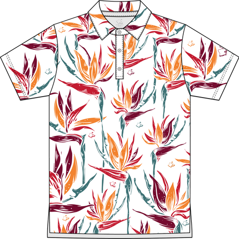 "Paradise 2025" Tropicals - OGA Men's Polo - Multi Color