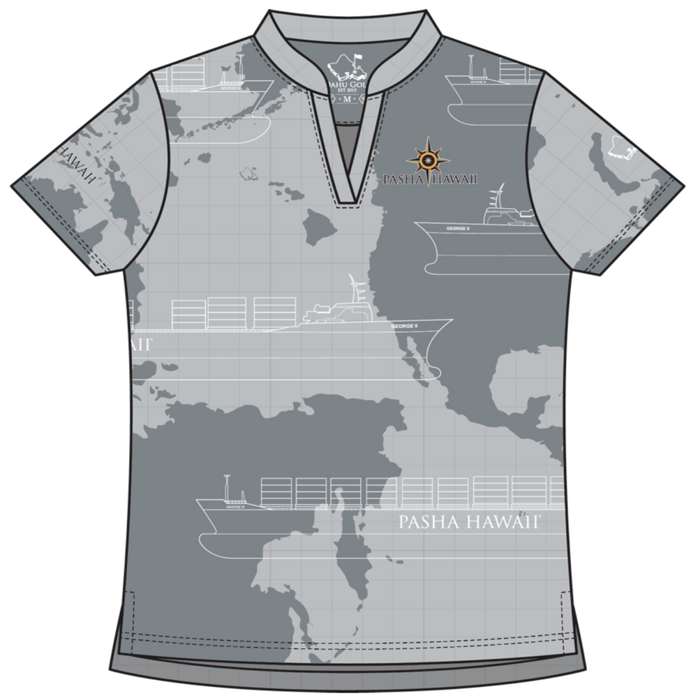 PASHA Hawaii Nautical Fleet Women's V-Neck Blade Collar