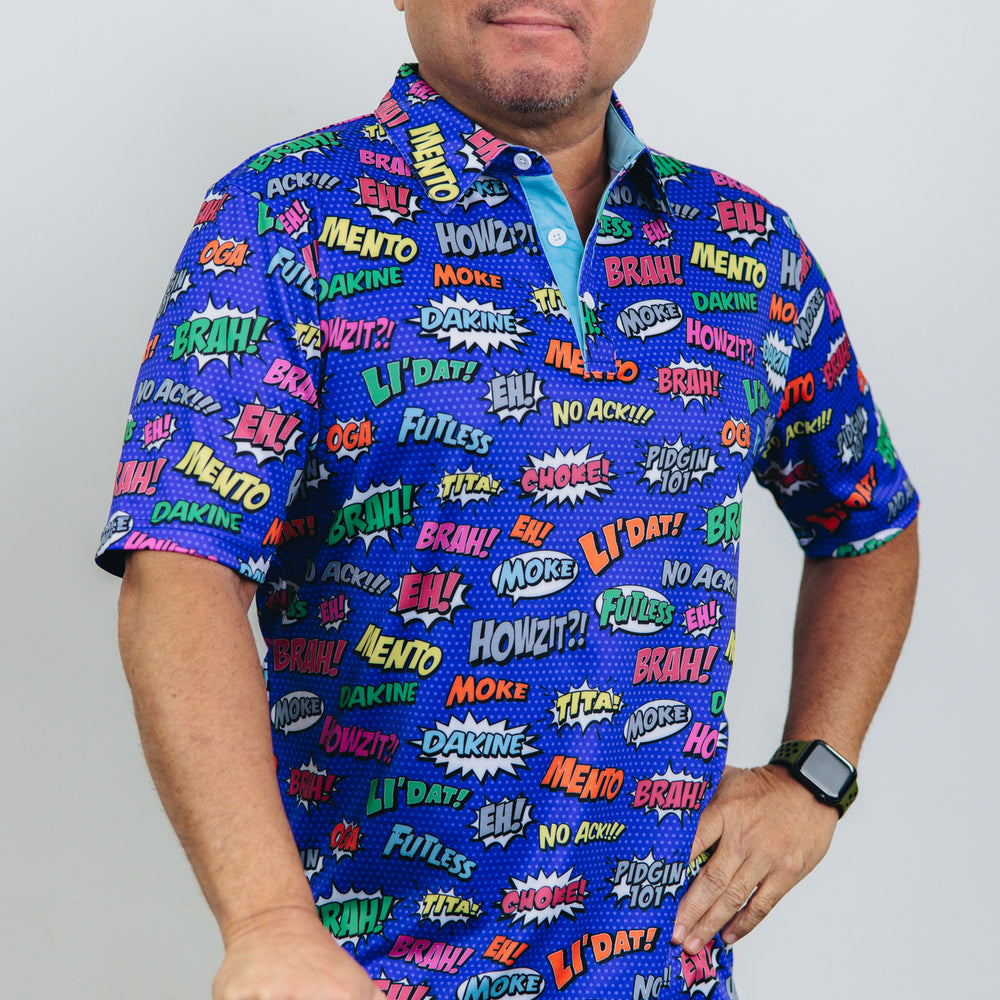 
                      
                        "Pidgin Too" Blue - OGA Men's Polo - Cobalt Blue
                      
                    