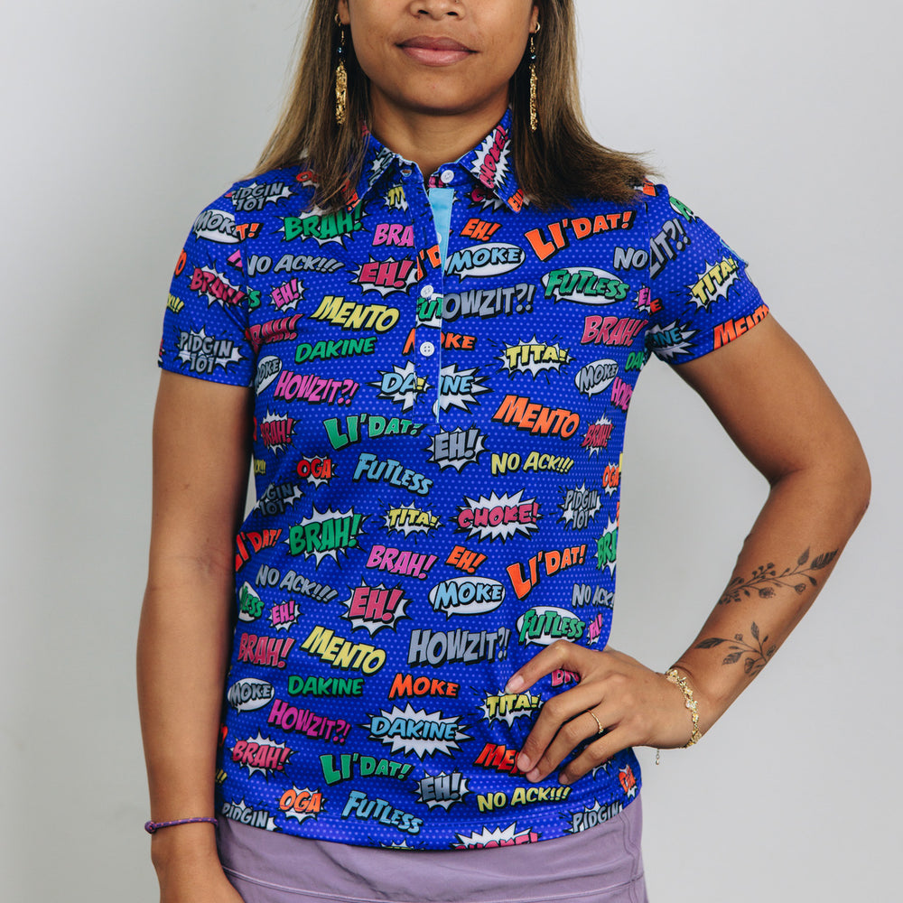 "Pidgin Too" Blue - OGA Women's Polo - Cobalt Blue